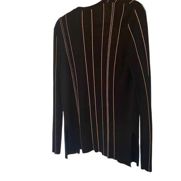 Theory Hankson Striped Black Cardigan Small - Picture 3 of 11